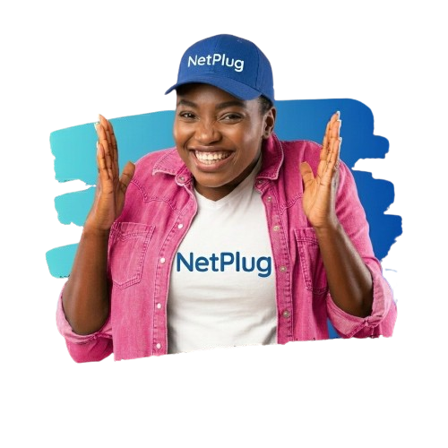 African woman with NetPlug branding